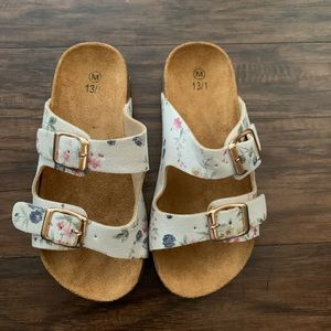 floral sandals like Birkenstocks